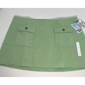Future Collective Women Plus Size Retro Green Double Pocket Felt Mini Skirt NEW!